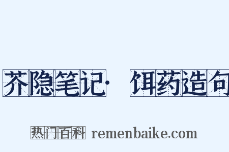 芥隐笔记·饵药造句是什么意思的图片